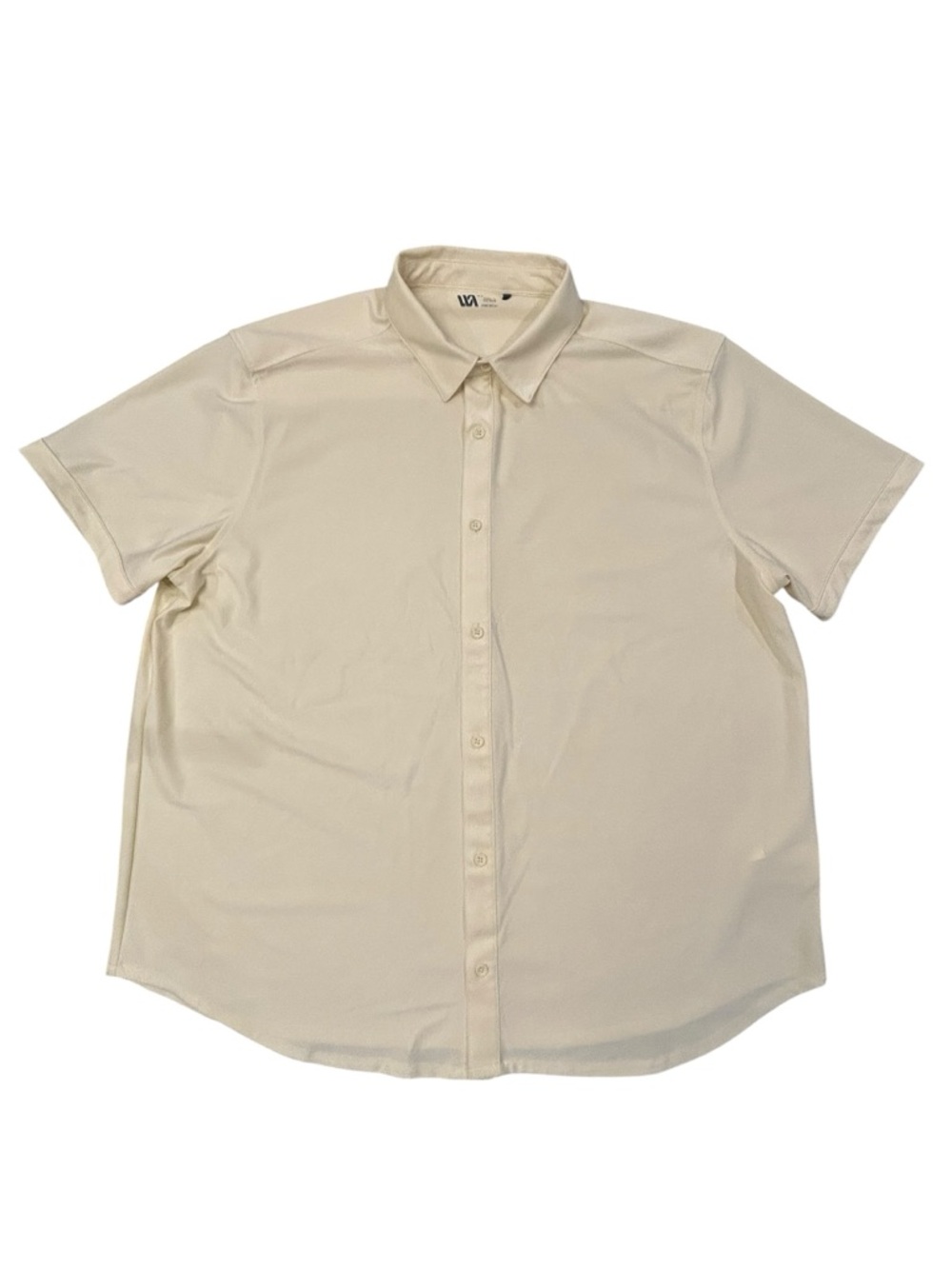 VRST‎ Men's Short Sleeve Button-Up Shirt Yellow XXL Poly Spandex Casual Stretch